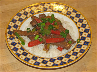 rainbow beef stir-fry