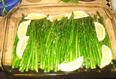 roasted asparagus with lemon