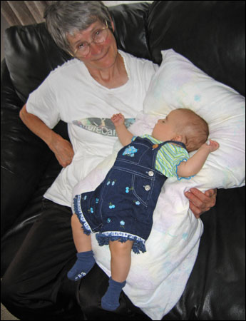 now it's time to sleep in the 'clouds' with oma!
