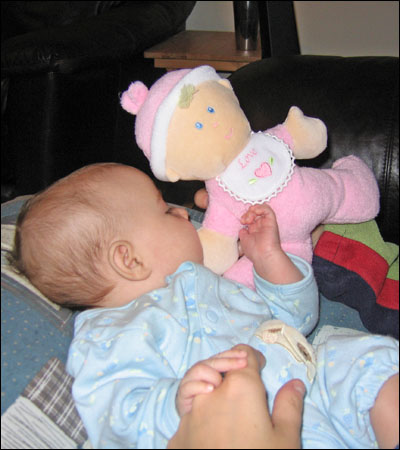 hmmm... do i want to suck on my thumb or the doll's thumb?